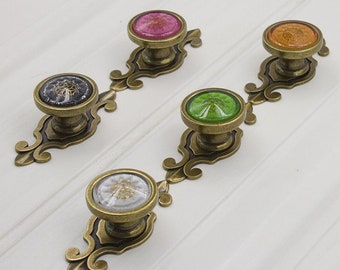 Colorful Round Knobs Handles Single Hole Knob Pulls Vintage Door Handle knobs Drawer pulls knob Dresser handle Wardrobe Cabinet hardware