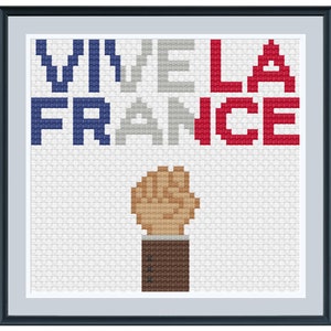 Vive La France - Marius Fist - Les Miserables Cross Stitch Pattern - PDF Download ONLY