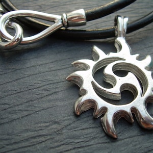 Mens Leather Necklace, Celtic Necklace, Tribal  Leather Cord Necklace with Hook Clap,  Womens Leather Necklace,