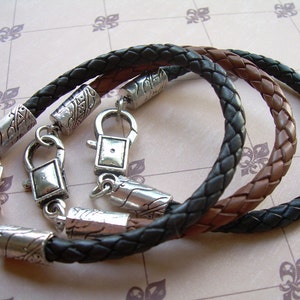 Braided Leather Bracelet: Unisex Antique Silver Clasp Jewelry