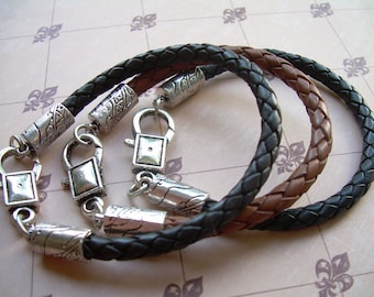 Braided Leather Bracelet, Mens Leather Bracelets, Men's Bracelets Leather, Mens Jewelry,  Leather Bracelet,