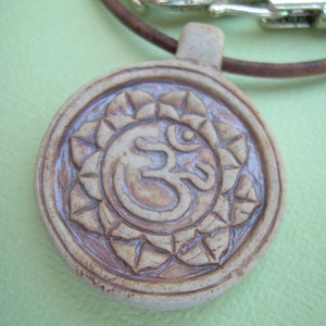 Om Leather Necklace, Om Pendant , Mens Leather Necklace, Womens Leather Necklace, Yoga Gift image 2