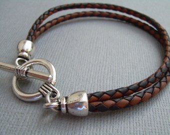 Mens Leather Bracelet, Braided Leather Bracelet, Mens Bracelets Leather, Mens Jewelry, Mens Gift, Leather Bracelet