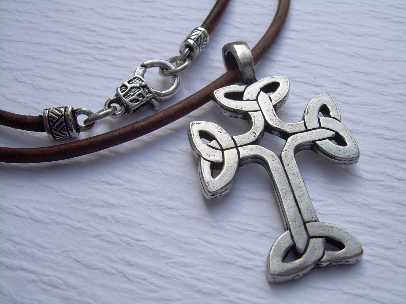 Celtic Cross Necklace Mens Leather Necklace Mens Cross - Etsy