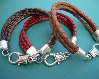 Mens Bracelets Leather, Leather Bracelets for Men, Braided Leather Bracelets for Women, Braided Bracelets, Leather Bracelets, Gift for Him,