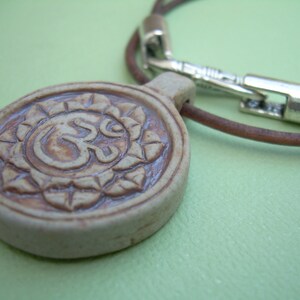 Om Leather Necklace, Om Pendant , Mens Leather Necklace, Womens Leather Necklace, Yoga Gift image 4