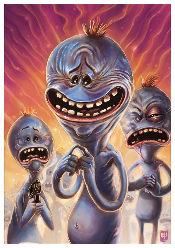Mr Meeseeks - A3 Poster Print - Rick and Morty Illustration - Etsy