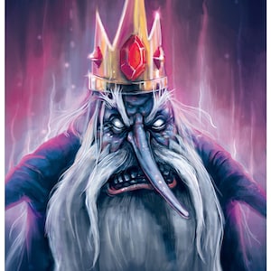 Ice King- A3 Poster Print - Adventure Time Illustration