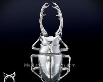 Staghorn Beetle Ring. Silver Bug Ring. Scarab Ring. Dung Beetle