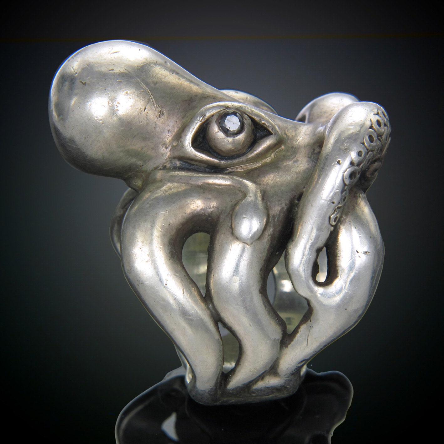 Octopus Ring in Sterling Silver by Mercurious Designs. 925 Hand Crafted