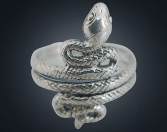 Silver Coiled Snake Ring