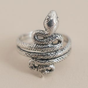 Vintage handgefertigte Schlange Ring | Gewickelter Schlangenring | Spiralring aus Sterlingsilber | Schlangenschmuck