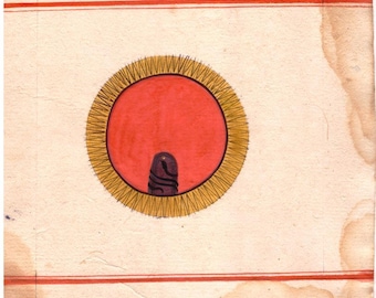 インド　タントラ　絵画　ヴィンテージ　アンティーク　細密画　ミニチュア　神話 1980 年代のヴィンテージ、インドのタントラの古い紙に描かれた細密画