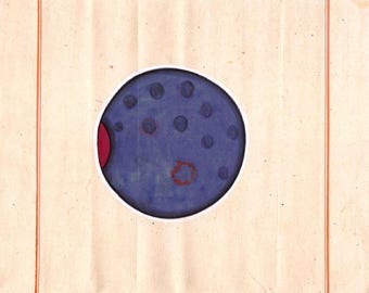 Vintage 1980's Indian Tantra Painting on old Paper of Tantra Tantric art Cosmic Universe Bindu Meditation art Spiritual