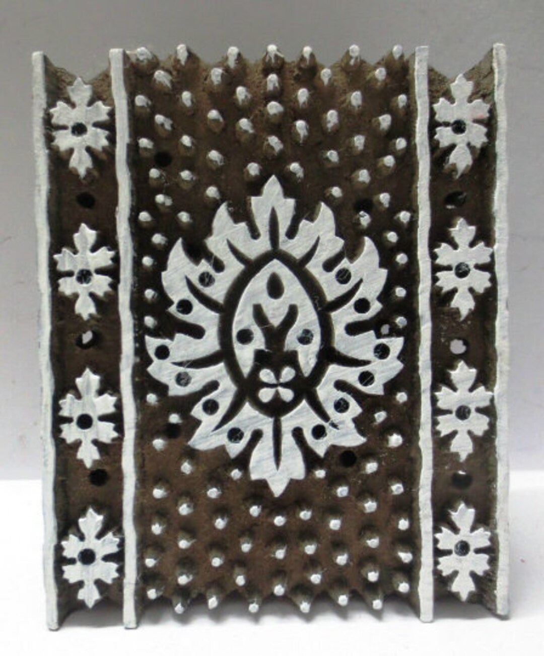 Buy Indian Wooden Hand Carved Textile Printing Fabric Block / Stamp ...