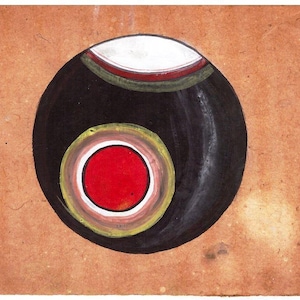 1970's Tantra Tantric Painting on Old paper Vintage Tantra Shaligram Art Gift Unique