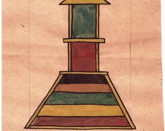 Tantra Painting Tantric Art Painting Neo Tantra Temple Painting Vintage Old Paper
