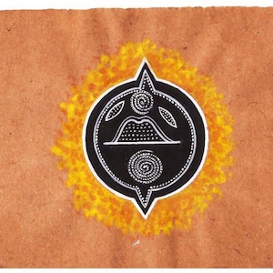 1970's Tantra Tantric Painting on Old paper Vintage Tantra Vishnu Swaroop Shaligram Art Gift Unique