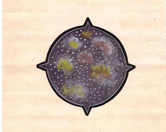 Vintage 1980's Indian fine Miniature Painting on old Paper of Tantra Tantric art cosmic egg universal Cosmology mystical spiritual unusual