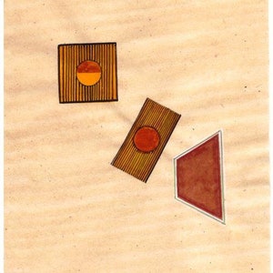 Vintage 1980&#39;s Indian Tantra Painting on old Paper of Tantra Tantric art Geometric series Meditation art