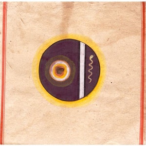 Tantra Painting Snake Painting Bindu Snake Tantric art Vintage 1980&#39;s Neo Tantra art