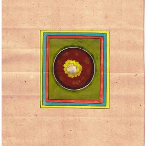 1980&#39;s Indian Tantra Painting on old Paper of Tantra Tantric art Geometric Spiritual Art Spiritual