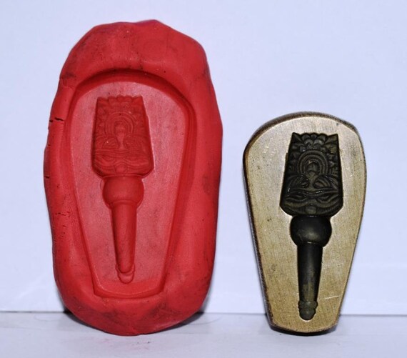 Vintage Indian Brass Bronze Jewelry Making tool Mould Stamp Dye Wax Seal vintage traditional UNIQUE art imprint ethnic Pattern Large
