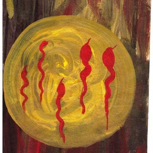Vintage old Tantra Painting on old paper Handmade Snake tantra tantric Manifestation painting