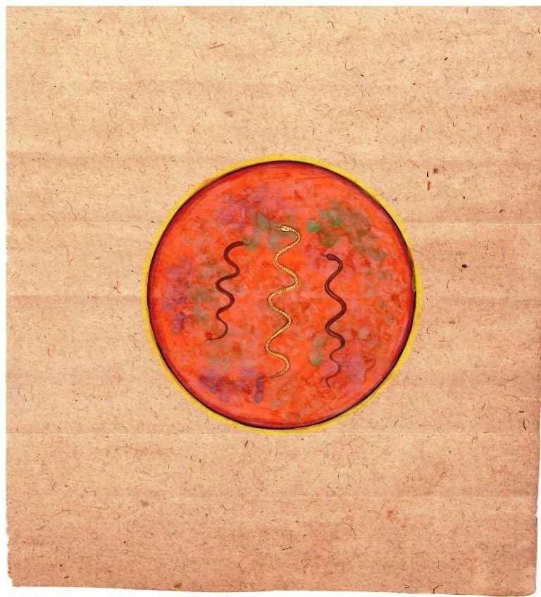インド　タントラ　絵画　ヴィンテージ　アンティーク　細密画　ミニチュア　神話 1980年代のヴィンテージインドのタントラの細かいミニチュア絵画、古い
