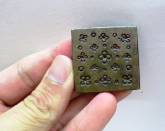 India Vintage Bronze Jewelry Dye Mold / Mould Hand Engraved Impression Tool