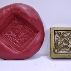 Vintage Indian Brass Bronze Jewelry Making tool Mould Stamp Dye Wax Seal Religious Tribal folk art Pattern Unique Tantra Design