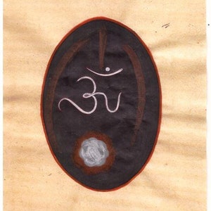 Pittura Tantra indiana vintage degli anni '80 su vecchia carta di Tantra Arte tantrica OM Bindu energia Shiva Yogi Meditazione arte