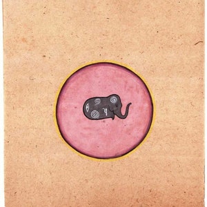 Dipinto in miniatura indiano vintage degli anni '80 su carta antica di Tantra Arte tantrica da collezione Shaligram bindu art Kundlini elephant arte spirituale