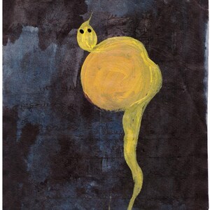 Vintage old Tantra Painting on old paper Handmade Snake tantra tantric Yoni painting