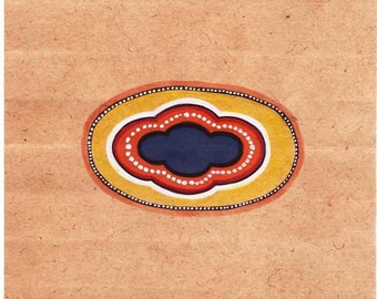 Vintage 1980's Indian fine Miniature Painting on old Paper of Tantra Tantric art cosmic egg universal Cosmology divine spiritual energy