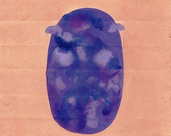 Pintura tântrica tântrica dos anos 1970 em papel antigo Tantra Lingam Aura Energy Dance Vintage Made