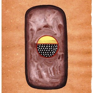 1970's Tantra Tantric Painting on Old paper Vintage Tantra Lingam Shaligram Art Gift Unique