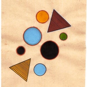 Vintage 1980's Indian Tantra Painting on old Paper of Tantra Tantric art Geometric Series Meditation art Spiritual unique gift collectable