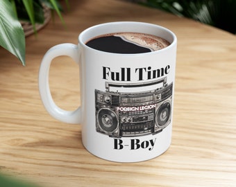 Taza de Hip Hop con radiocasete de la vieja escuela, taza de B-Boy a tiempo completo