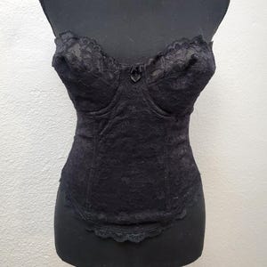 Vintage 90s 36B Black Lace Corset