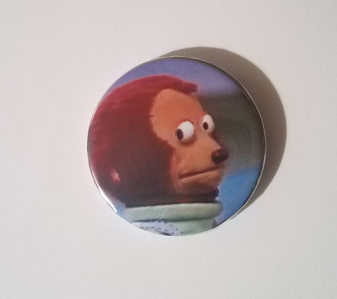 Side Eye Puppet Meme Large 2.25 Inch Pinback Button Etsy