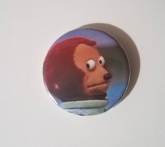 Side Eye Puppet Meme Large 2.25 Inch Pinback Button 