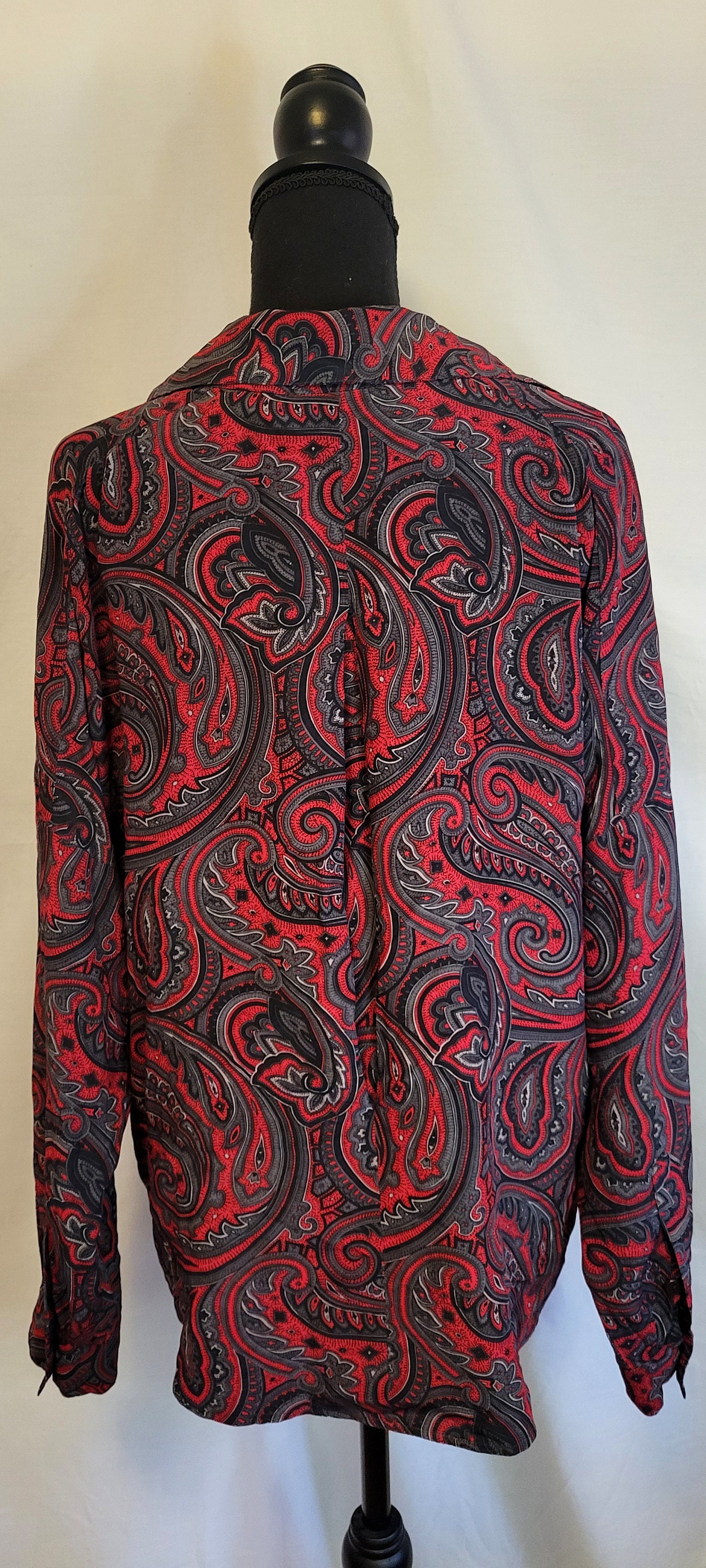 ヴィンテージ 100% シルク ペイズリー ブラウス M/L - Etsy 日本