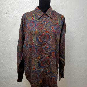Vintage 80s/90s Paisley Blouse Womens Large