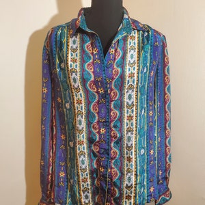 Vintage Paisley Striped Button Up Tagless