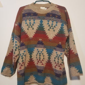 Rainbow Vintage 80&#39;s Aztec Pattern Sweater
