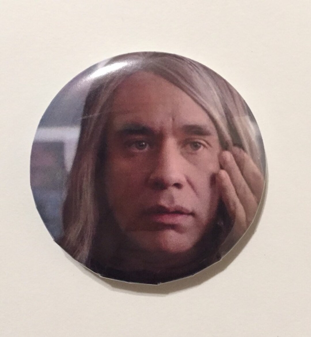 Side Eye Puppet Meme Large 2.25 Inch Pinback Button 