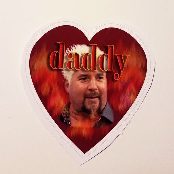 Guy Fieri DADDY Large Heart Sticker