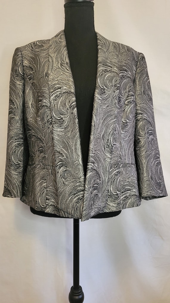 Vintage 80s Silver Metallic Blazer