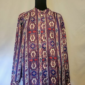 Vintage 70s Paisley Button-down Blouse